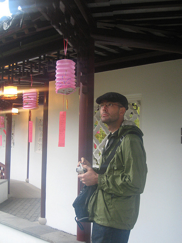 man and lantern