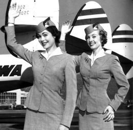 flight attendants waving
