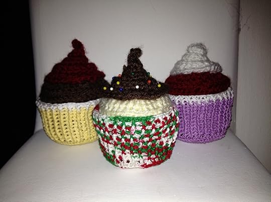 Three Crocheted Cupcakes