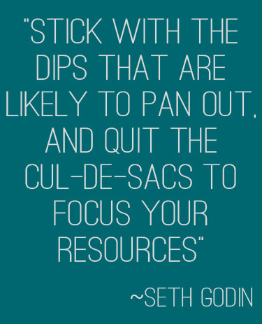 "Stick with the Dips that are likely to pan out, and quit the Cul-de-Sacs to focus your resources" | 31 Days to Your Goal at lifeyourway.net