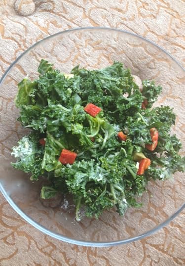 creamy kale mint salad with avocado