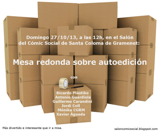 Flyer de la mesa redonda sobre autoedición en el Salón del Cómic Social.