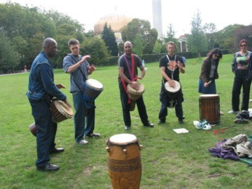 drumming at picnic 2004 in Regents Park