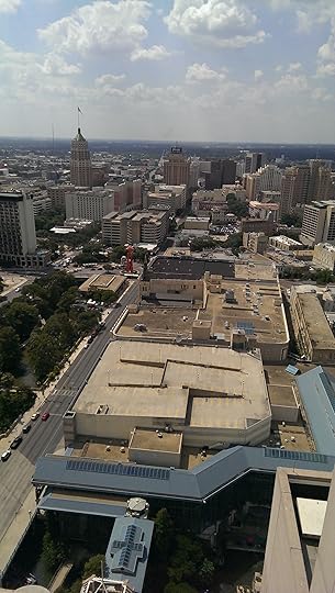 View of San Antonio from hotel hallway. I was on the 37th floor.