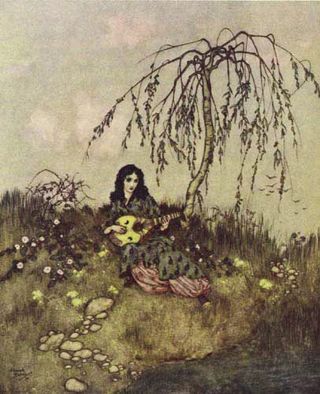 Beauty & the Beast: After She Had Done Her Work She Would Sing and Play by Edmund Dulac