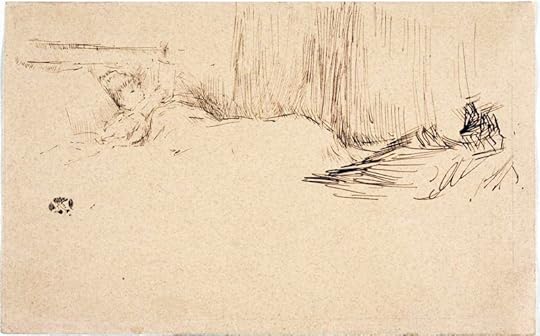Girl Reading in Bed by James McNeil Whistler