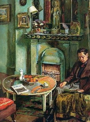 Interior with Duncan Grant Reading by Vanessa Bell