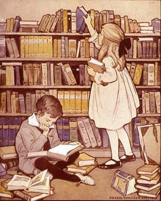The Library by Jessie Willcox Smith