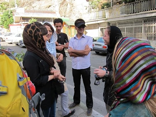 Lydia Pyne and Marilyn Genenati making friends north of Tehran