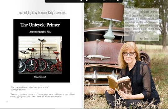 Kelly Truesdale, Publisher, Standard Magazine, inside a screen shot of the online version of the SXSW edition