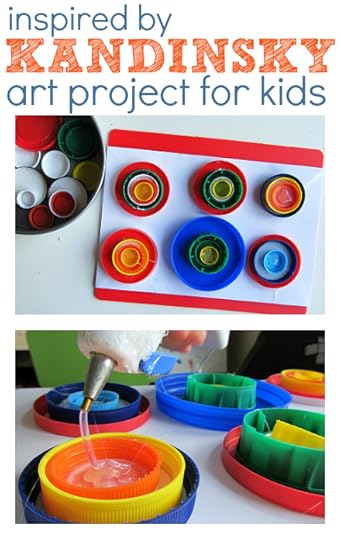 Recycle Lids Kandinsky Art Project for Kids from No Time for Flashcards Preschool Ideas