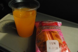 Pink refreshments on the Bbk-Chiang Mai train