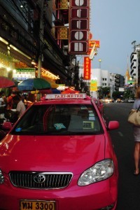 Pink taxis in Bangkok