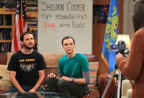 Wil Wheaton and Sheldon Cooper have Fun With Flags on The Big Bang Theory