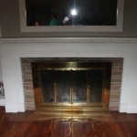 Original mantle and fireplace detail