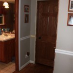 Another view of the hallway before, though with the new door to the office/bedroom visible