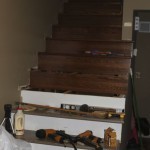 Installing the oak stairs meant working my way down so the upstairs would still be accessible
