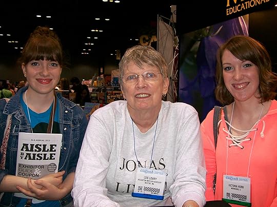 Next we hurried to see this amazing writer, Lois Lowry. She signed my copy of THE GIVER!