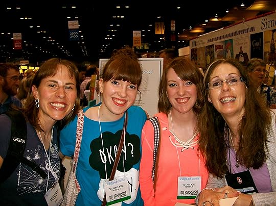 Me grinning like crazy because I LOVE Laurie Halse Anderson. She always takes the time to exchange kind words with everyone who comes to her signings. She's one of my author role models!