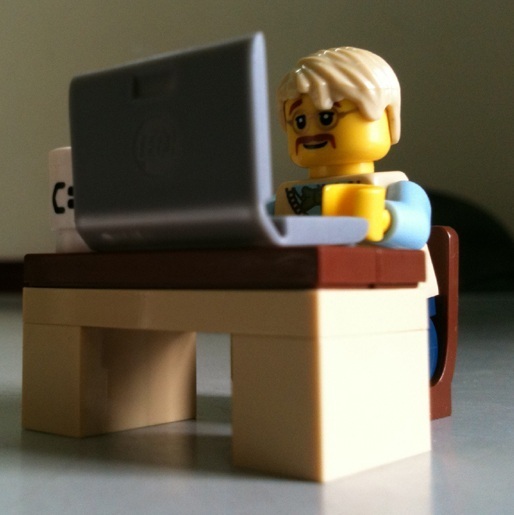 Lego Figure Writing a Blog Novel