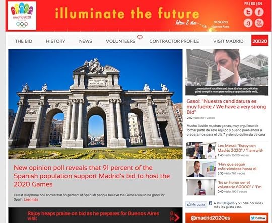 Madrid 2020 homepage
