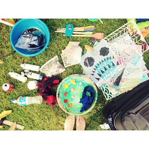 Can you spy the black paint that exploded during the flight? #bali #sogladitwasinaplasticbag