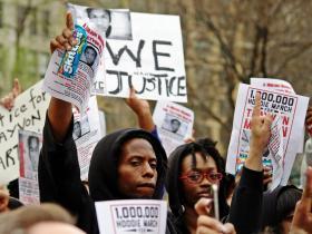 Photos from the Million Hoodies Union Square protest against Trayvon Martin's shooting death in Sanford, Florida.