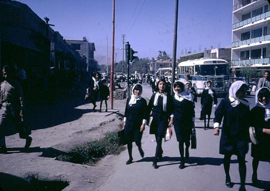 Afghan girls coming home from school