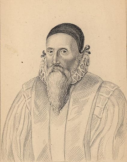 A portrait of John Dee.
