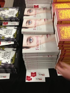 The first copies of Fractured on sale at Perth Writers Festival.
