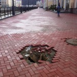 Txt'ers beware! More than a few manhole covers were found gaping!