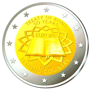 English: €2 commemorative coin Euro Zone 2007 ...
