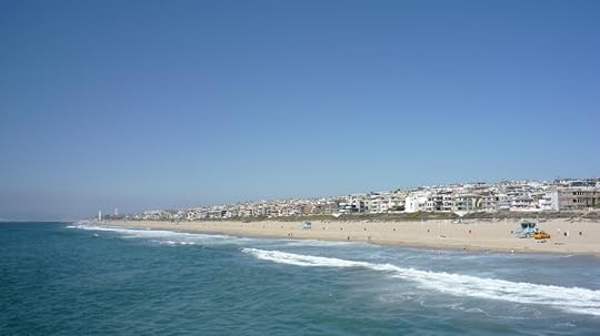 A stunning view of part of our route stretching from Manhattan Beach down to Dockweiler Beach