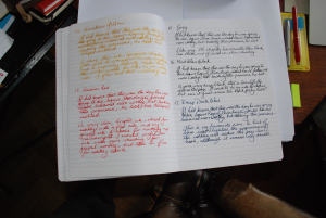 Diamine Sunshine Yellow, Passion Red, Grey, Deep Dark Blue and Mont Blanc Black. I'll stick with Deep Dark Blue