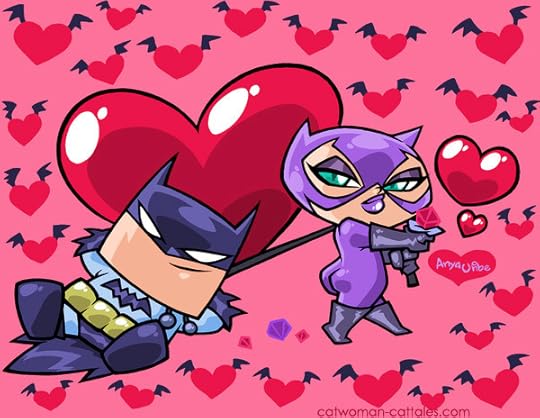 Chibi Batman and Catwoman Valentine