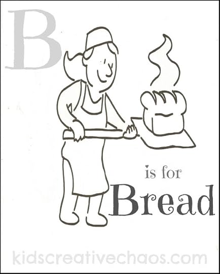 Alphabet Coloring pages for preschool kids letter B bread