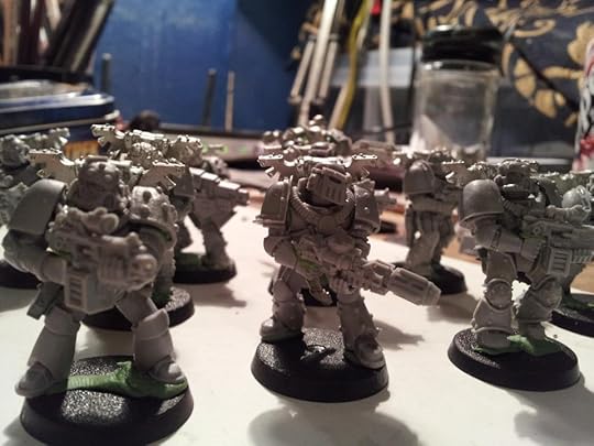 Alan's first WIP shot, a Veteran Squad of the Saraph Splinter.