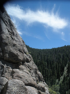 View from ledge, Bailey's Overhang at Boulder Canyon in Colorado