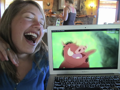 Pumba mimicking the Lion King's Pumba