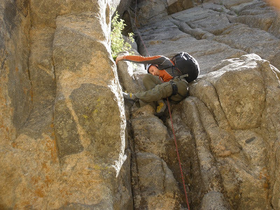 Benjamin Rubenstein rock-climbing in Nederland, CO