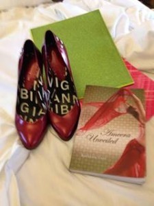red glitter shoes