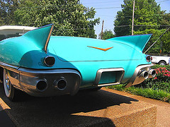 Blue Cadillac rear, Elvis Presley Auto Museum