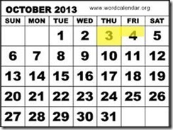 October Calendar