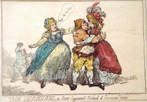 Caricature of the Duchess of Devonshire with Lady Crewe by Thomas Rowlandson.
