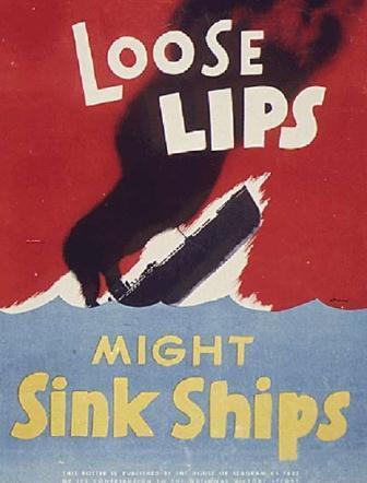 Poster warning loose lips might sink ships