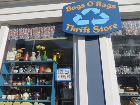 Photo: Last weekend in Machias, I was really touched by this little sign in the thrift store window. This county in Maine has an average *household* income of just over $35,000.