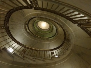 Spiral staircase leading to the 2nd floor courtroom of the U.S. Supreme Court