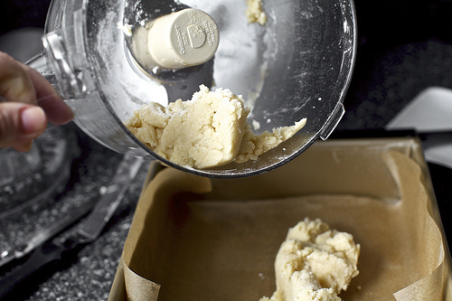 plopping in the dough