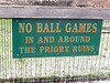 Priory Park, Dudley - Dudley Priory ruins - No Ball Games - sign