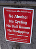 Alexandra Gardens - Electric Palace - Fun Fair - The Esplanade, Weymouth - sign - No Alcohol, No Cycling, No Ball Games, No fly-tipping
